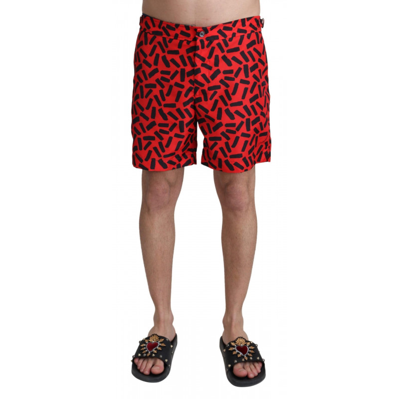 Costumi da bagno pantaloncini da spiaggia con motivo rosso - IT4 - S