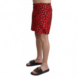 Costumi da bagno pantaloncini da spiaggia con motivo rosso - IT4 - S