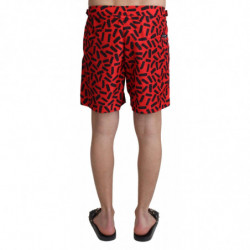 Costumi da bagno pantaloncini da spiaggia con motivo rosso - IT4 - S