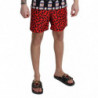 Costumi da bagno pantaloncini da spiaggia con motivo rosso - IT4 - S