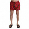 Costumi da bagno pantaloncini da spiaggia con motivo rosso - IT4 - S
