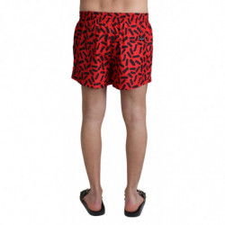 Costumi da bagno pantaloncini da spiaggia con motivo rosso - IT4 - S
