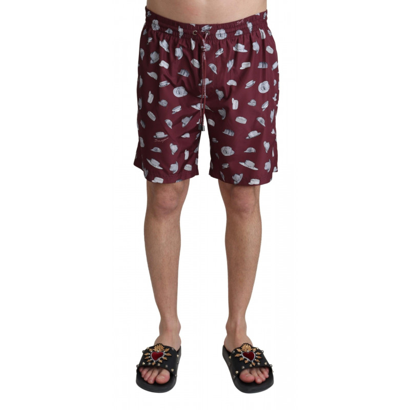 Cappelli marroni Stampa Beachwear Pantaloncini Costumi da bagno - I