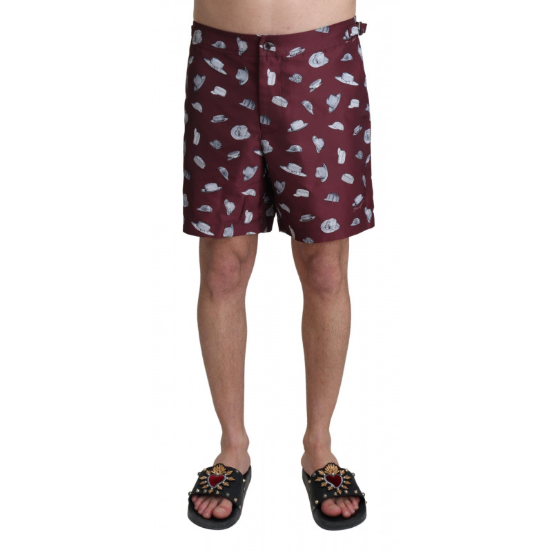 Cappelli marroni Stampa Beachwear Pantaloncini Costumi da bagno - I