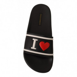 Sandali slide I Love D&G in pelle nera - EU35/US4.5