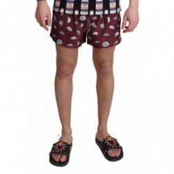 Cappelli marroni Stampa Beachwear Pantaloncini Costumi da bagno - I