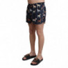 Pantaloncini da spiaggia stampa cane blu Costumi da bagno da uomo -