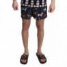Pantaloncini da spiaggia stampa cane blu Costumi da bagno da uomo -