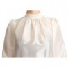 Camicia camicetta con fiocco con sciarpa in seta bianca - IT38-XS