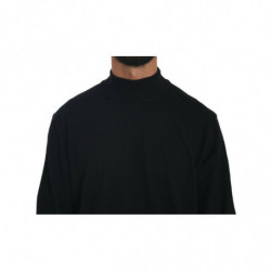 Maglione in lana vergine con collo alto e pullover nero - L