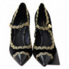 DÃ©colletÃ© Mary Janes in velluto nero dorato - EU35/US4.5