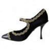 DÃ©colletÃ© Mary Janes in velluto nero dorato - EU35/US4.5