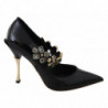 Scarpe in pelle nera con cristalli DÃ©colletÃ© Mary Jane - EU35/US4.5