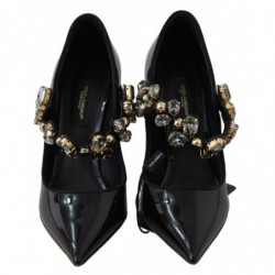 Scarpe in pelle nera con cristalli DÃ©colletÃ© Mary Jane - EU35/US4.5