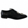 Scarpe formali stringate in pelle nera con cristalli - EU41/US10.5