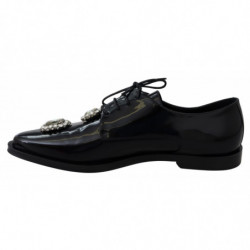 Scarpe formali stringate in pelle nera con cristalli - EU41/US10.5