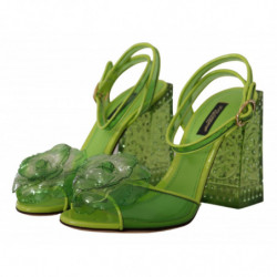 Sandali con tacco in cristallo verde plexi - EU37/US6.5