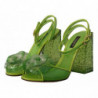Sandali con tacco in cristallo verde plexi - EU37/US6.5