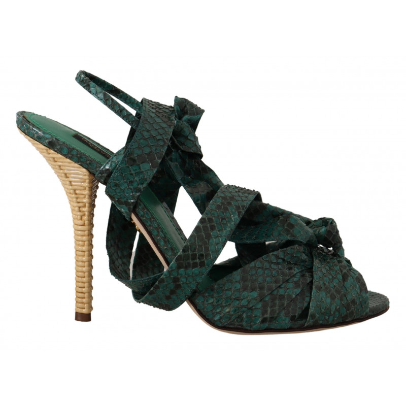 Sandali con cinturino in pitone verde Scarpe con tacco - EU41/US10.5
