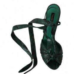 Sandali con cinturino in pitone verde Scarpe con tacco - EU40/US9.5