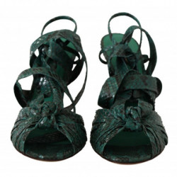 Sandali con cinturino in pitone verde Scarpe con tacco - EU40/US9.5