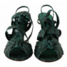 Sandali con cinturino in pitone verde Scarpe con tacco - EU40/US9.5