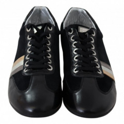 Scarpe da ginnastica da uomo casual in pelle con logo nero - EU45/US12