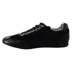 Scarpe da ginnastica da uomo casual in pelle con logo nero - EU45/US12