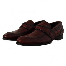 Scarpe derby eleganti in pelle esotica bordeaux - EU43.5/US10.5