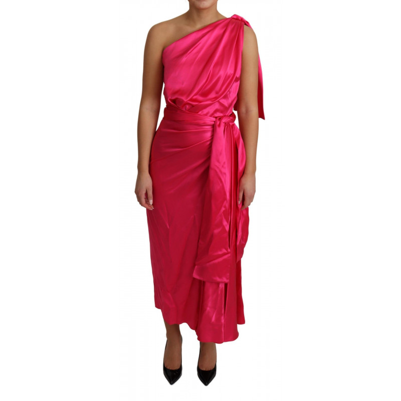 Abito Abito midi monospalla dal taglio aderente rosa - IT38-XS