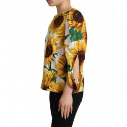 Top in camicetta girocollo in cotone bianco girasole - IT36 - XS