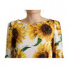 Top in camicetta girocollo in cotone bianco girasole - IT36 - XS