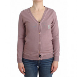 Cardigan viola in lana con...