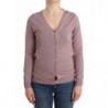 Cardigan viola in lana con scollo a V - XS