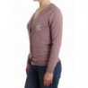 Cardigan viola in lana con scollo a V - XS