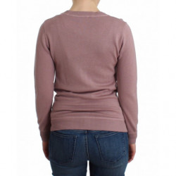 Cardigan viola in lana con scollo a V - XS