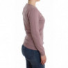 Cardigan viola in lana con scollo a V - XS