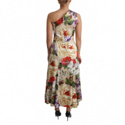 Abito monospalla in seta stretch con stampa floreale - IT42-M