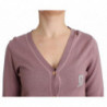 Cardigan viola in lana con scollo a V - XS