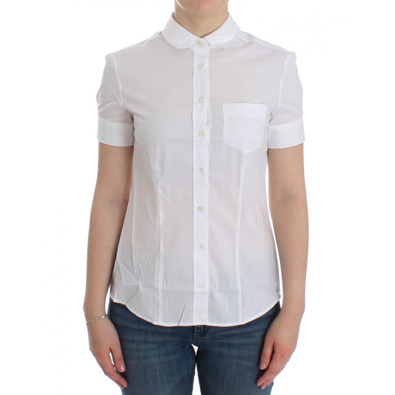 Top camicia in cotone bianco - IT40-S