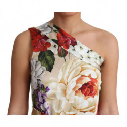 Abito monospalla in seta stretch con stampa floreale - IT42-M