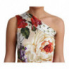 Abito monospalla in seta stretch con stampa floreale - IT42-M
