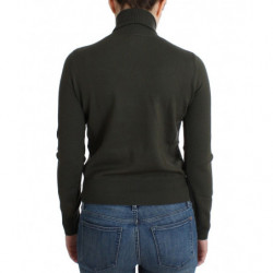 Maglione dolcevita in lana verde - S