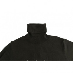 Maglione dolcevita in lana verde - S