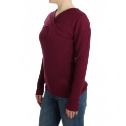 Maglione di lana lavorato a maglia viola - IT46-XL