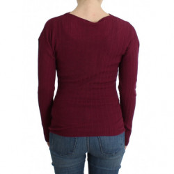 Maglione di lana lavorato a maglia viola - IT46-XL