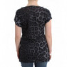 Top grigio leopardato con scollo a V - IT46-XL