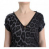 Top grigio leopardato con scollo a V - IT44-L