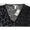 Top grigio leopardato con scollo a V - IT44-L