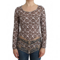 Top in pizzo marrone a...